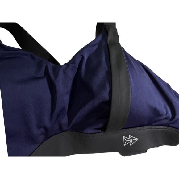 Yvette Sports Bra 40 (D-F),High Impact Crossback, Padded | Midnight Blue NWT - Picture 2 of 14